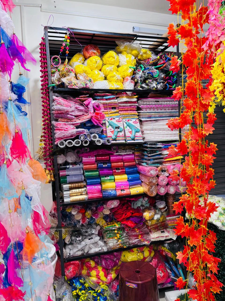 Ribbons, beads and craft supplies